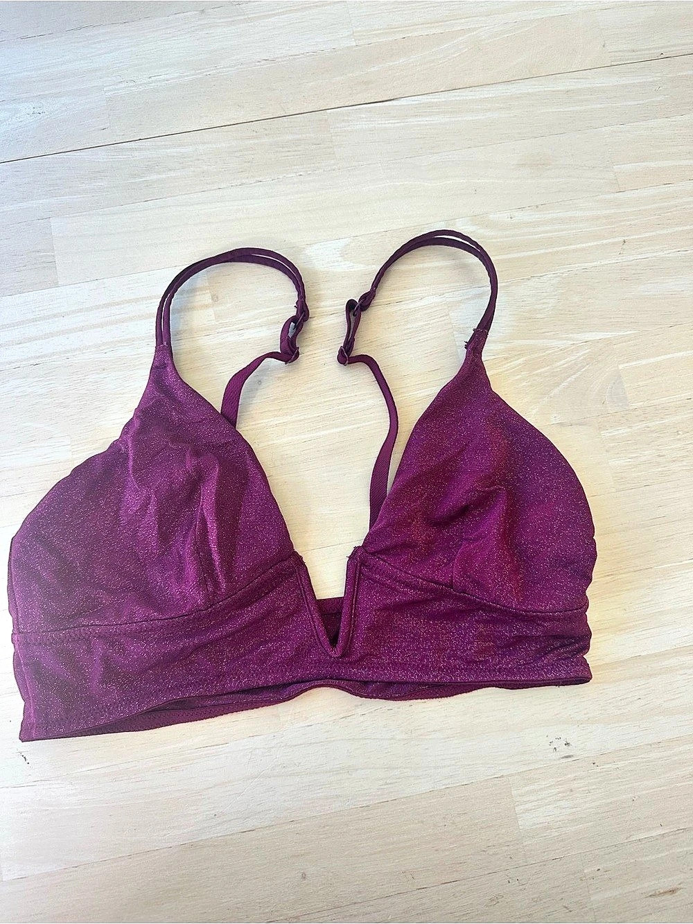 Auden Plunge Bralette Lace Bra in Purple Size Small